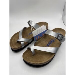 Birkenstock Betula Mayari Soft FB Silver Birko-Flor Sandals Size EU 36. New